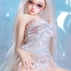US Warehouse 60cm 1ft11 Balletcore Girl White Hair Mini Lifesize Full Body Realistic Adult Love Doll