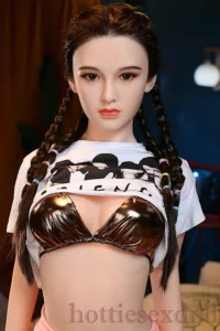 160cm 5ft3 A Tall Flat Chested Girl With A Black Braid Adult Toy For Male
