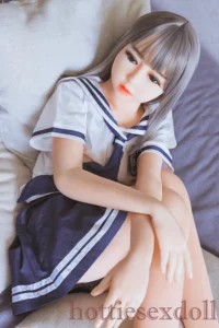 128cm 4ft2 Preppy Small chested Girl Wears school uniforms
