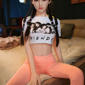 160cm 5ft3 A Tall Flat Chested Girl With A Black Braid Adult Toy For Male