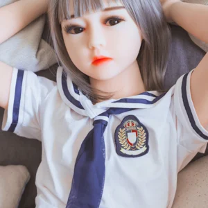 128cm 4ft2 Preppy Small chested Girl Wears school uniforms