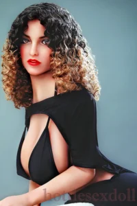 152cm 4ft12 Baddie Mature Woman Buxom Noodle Curly Hair With Detachable Phallus