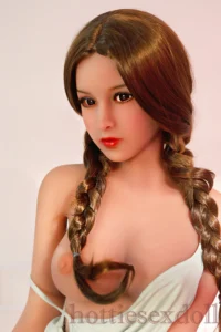 140cm 4ft7 Cute Tiny Medium Bust​ Brown Hair In Braids TPE Sex Doll