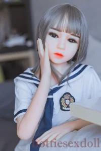 128cm 4ft2 Preppy Small chested Girl Wears school uniforms