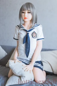 128cm 4ft2 Preppy Small chested Girl Wears school uniforms