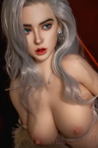 164cm 5ft4 Full Body Silicone Luxury Silvery-Gray Hair Smoke Boss Lady Baddie Doll