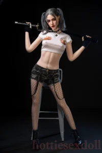 173cm 5ft8 Fearless Female Police Warrior Gray Hair Styled In Two Ponytails