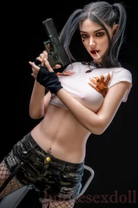 173cm 5ft8 Fearless Female Police Warrior Gray Hair Styled In Two Ponytails