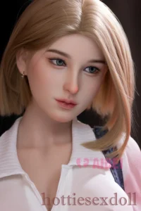 Blonde Bob Haircut Modern Sophisticated Black Belt Skinny Jeans Sex doll