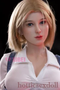 Blonde Bob Haircut Modern Sophisticated Black Belt Skinny Jeans Sex doll