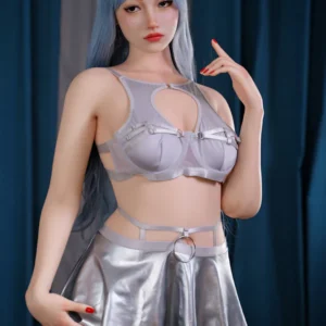 Full-body Realistic Skin Texture Silver-gray Hair Silver Metallic Outfit Sex Doll