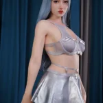 Full-body Realistic Skin Texture Silver-gray Hair Silver Metallic Outfit Sex Doll