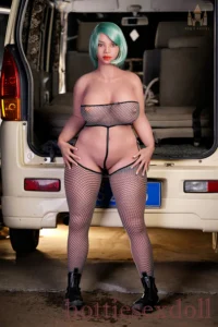 150cm 4ft11 Skin Tan Green Short Hair Sensual Sex Doll black stockings For Man