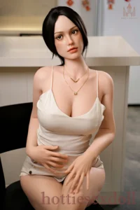 Ponytail Hairstyle Natural Makeup Indoor Kitchen setting Sex Doll