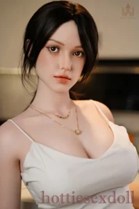 Ponytail Hairstyle Natural Makeup Indoor Kitchen setting Sex Doll
